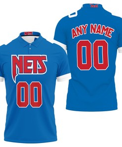Personalized Brooklyn Nets 00 City Edition 2021 Team Blue Jersey Inspired Style Polo Shirt for Fans