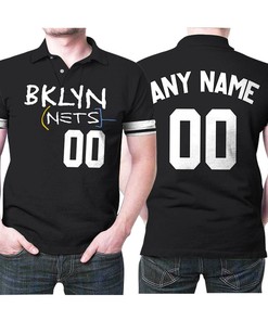 Personalized Brooklyn Nets Any Name 00 2021 City Edition Black Jersey Inspired Style Polo Shirt