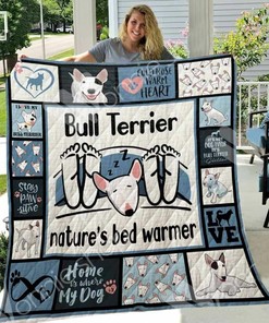 Personalized Bull Terrier Dog Awesome Quilt Bedding Set for Home Decoration, Gifts for Family