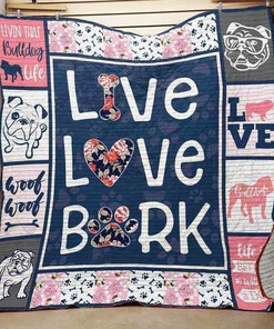 Personalized Bulldog Quilt Bedding Set for Bedroom Decor, Gifts for Family with Optional Pillowcases