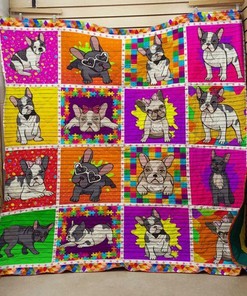 Personalized Bulldog Quilt Bedding Set for Home Decoration and Family Gifts