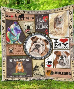 Personalized Bulldog Quilt Blanket Bedding Set - Great for Bedroom Decor and Family Gifts