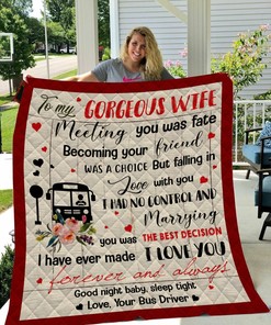 Personalized Bus Driver's Wife Htt-Qhg00059 Quilt Bedding Set, Great for Bedroom Decor and Family Gifts