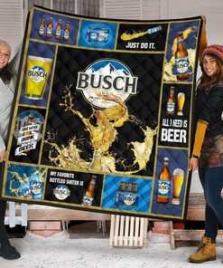 Personalized Busch Beer Lover Funny Gift Quilt Bedding Set for Home Decoration, Perfect Gifts for Family