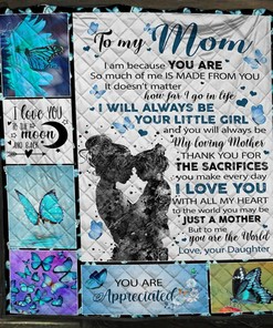 Personalized Butterfly To My Mom From Daughter You Are The World To Me Quilt Bedding Set Blanket MotherS Day