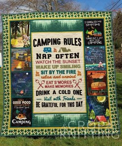 Personalized Camping Blanket Quilt Bedding Set - Great for Home Decoration and Family Gifts