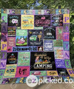 Personalized Camping Partners For Life Quilt Bedding Set Blanket - Gifts for Family