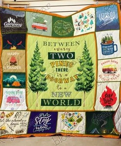 Personalized Camping Quilt Bed Set Blanket with Custom Name for Home Decoration and Picnic, Gifts for Family