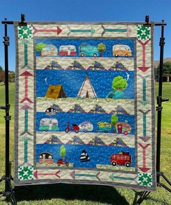 Personalized Camping Quilt Bedding Set Blanket with Personalized Sentence for Home Decoration and Picnic