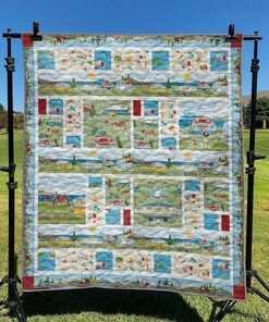 Personalized Camping Quilt Bedding Set with Matching Pillowcases for a Perfect Bedroom Look