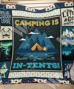 Personalized Camping Quilt Blanket Bedding Set with Custom Sentence for Home Decor and Picnic, Gifts for Family