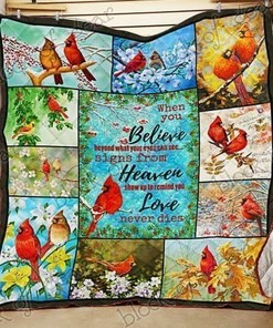 Personalized Cardinal Quilt Bedding Set, Great for Bedroom Decor and Family Gifts