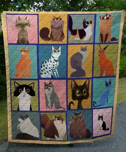 Personalized Cat Beautiful Cat Quilt Bedding Set Blanket - Great for Bedroom Decor and Family Gifts
