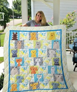 Personalized Cat Blanket Flower Blanket Quilt Bedding Set for Home Decoration, Gifts for Family