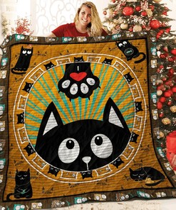 Personalized Cat Happy Me Quilt Blanket Bedding Set, Ideal for Home Decoration and Family Gifts