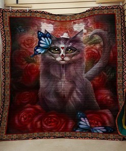Personalized Cat Love Quilt Bedding Set for Home Decoration and Gifts for Family