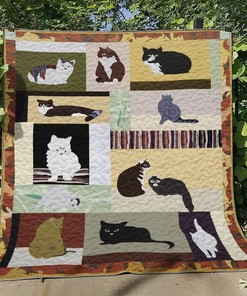 Personalized Cat Quilt Bedding Set - Great for Bedroom Decor and Family Gifts