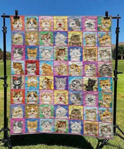 Personalized Cat Quilt Bedding Set with Sleeping Cat, Ideal for Home Decoration and Family Gifts