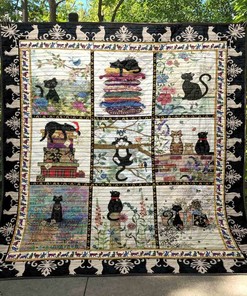 Personalized Cats With Books Quilt Bedding Set Blanket for Home and Picnic