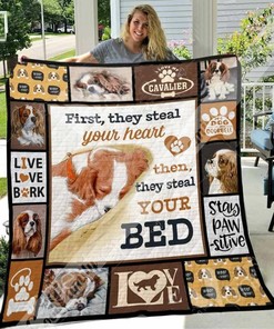Personalized Cavalier King Charles Spaniel Quilt Bedding Set, Suitable for Bedroom Decor and Gifts for Family