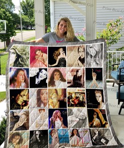 Personalized Celine Dion Poster Quilt Bedding Set - Great for Bedroom Decor and Family Gifts