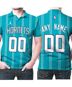 Personalized Charlotte Hornets Any Name 00 2020 Nba Aqua Team Jersey Inspired Style Polo Shirt