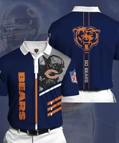 Personalized Chicago Bears No18 Polo Shirt, 3D All Over Print 8581