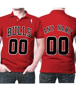 Personalized Chicago Bulls Any Name 00 2021 Red Team Jersey Inspired Style Polo Shirt