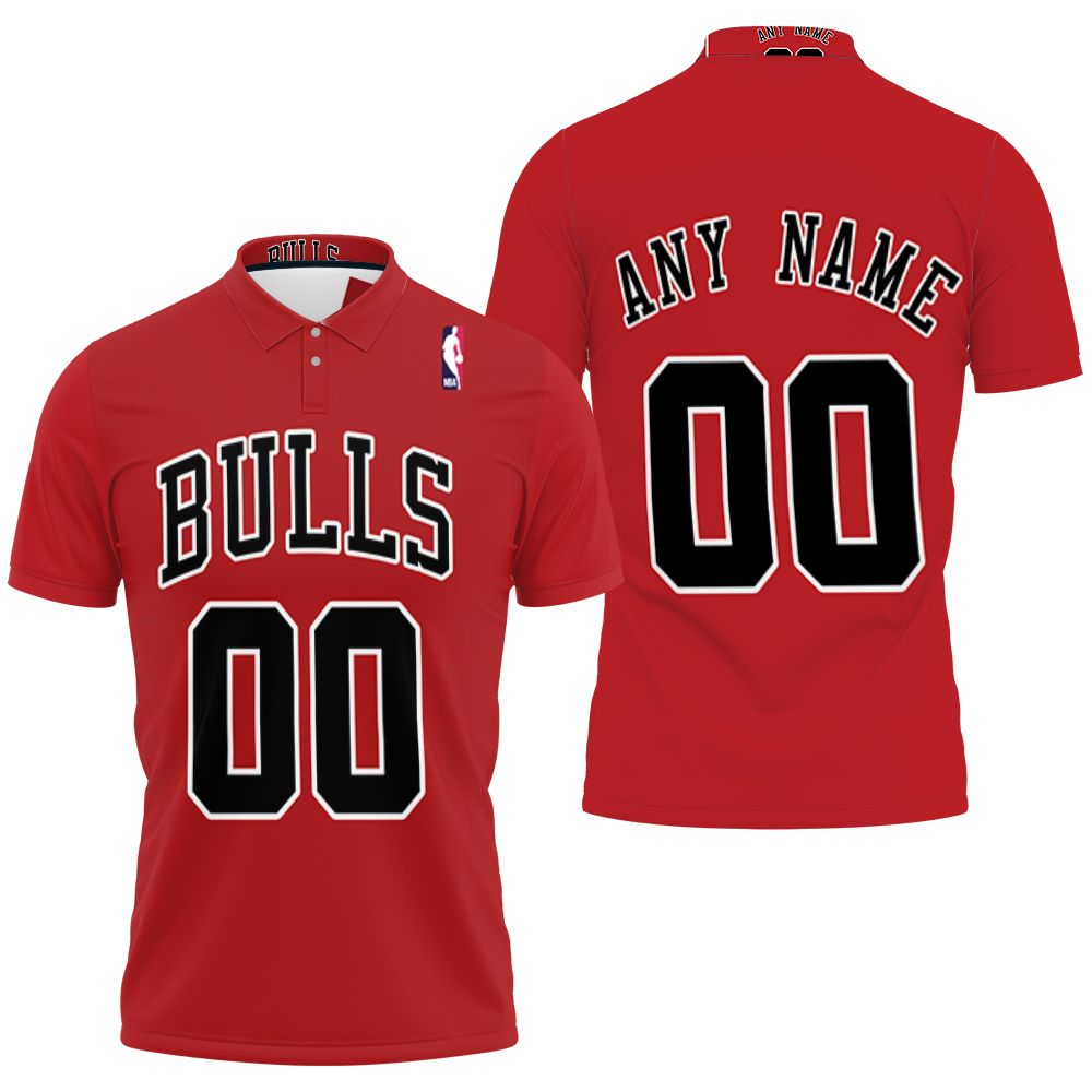 Personalized Chicago Bulls Any Name 00 2021 Red Team Jersey Inspired Style Polo Shirt for Fans