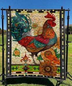 Personalized Chicken Quilt Bedding Set Blanket with Custom Text for Home Decoration, Picnic, and Gifts for Family