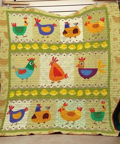 Personalized Chicken Quilt Bedding Set Blanket with Customizable Sentence for Home Decor, Picnic, and Gifts for Family