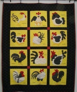 Personalized Chicken Quilt Bedding Set with 2 Pillowcases: Ideal Gift for Family