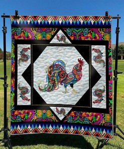 Personalized Chicken Quilt Blanket Bedding Set for Home Decoration, Picnic, and Gifts for Family