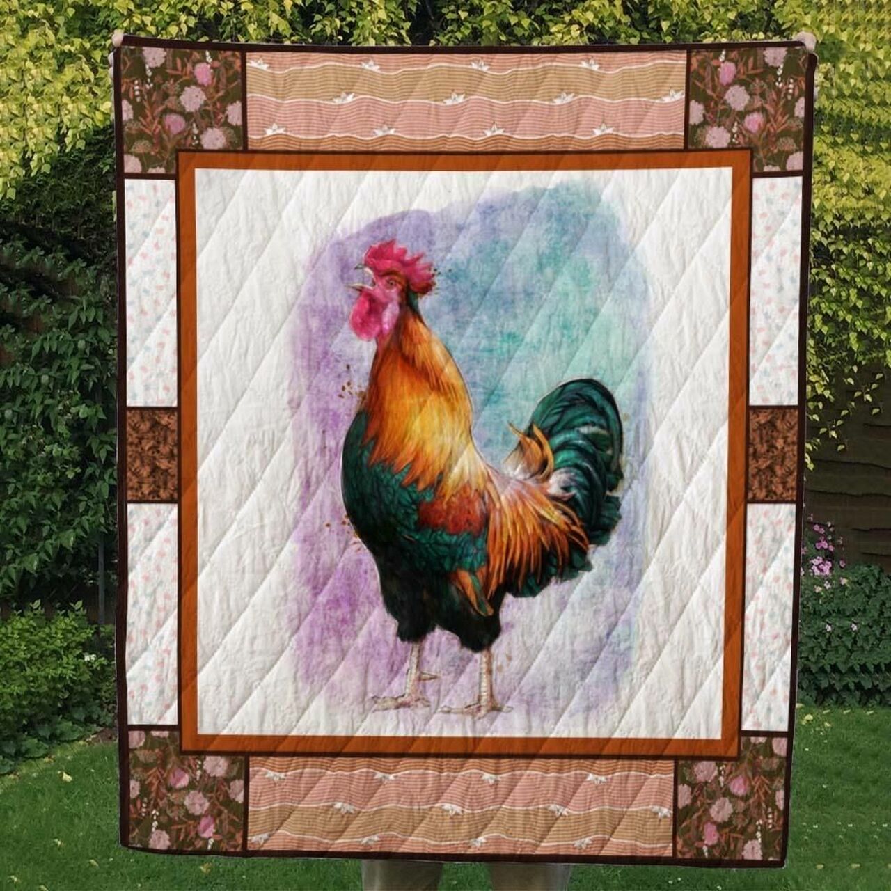 Personalized Chicken Quilt Blanket Bedding Set with Personalized Name for Home Decor, Picnic, and Gifts for Family