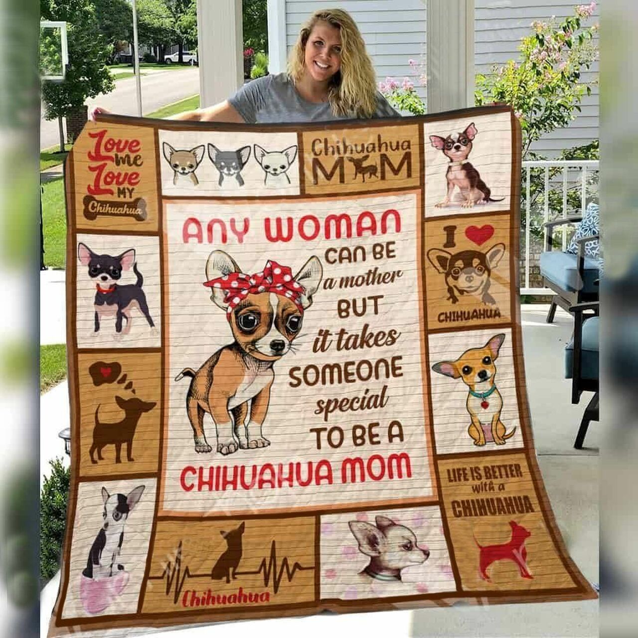 Personalized Chihuahua Quilt Bed Set Blanket, Great for Bedroom Decoration and Family Gifts