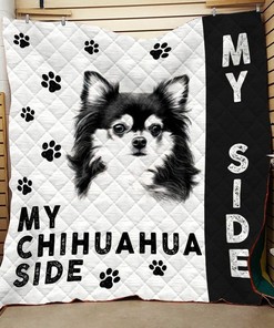 Personalized Chihuahua Quilt Bedding Set with Name, Ideal for Home Decoration and Family Gifts