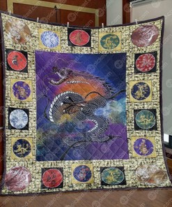 Personalized Chinese Dragon Quilt Blanket Bedding Set for Home Decoration and Family Gifts