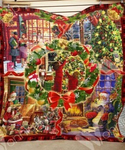 Personalized Christmas Quilt Bedding Set, Great for Bedroom Decor and Family Gifts