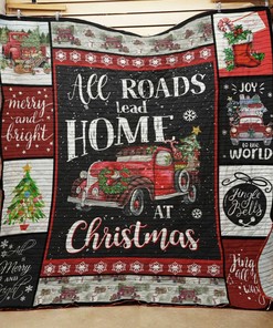Personalized Christmas Quilt Bedding Set, Great for Home Decor and Family Gift