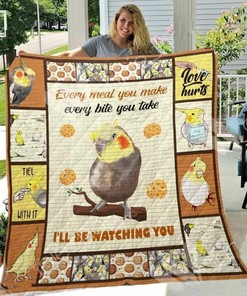 Personalized Cockatiel Bird Quilt Bedding Set - Great for Bedroom Decor and Family Gifts