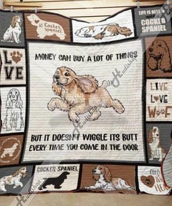 Personalized Cocker Spaniel Dog Quilt Blanket - Great for Bedroom Decor and Family Gifts