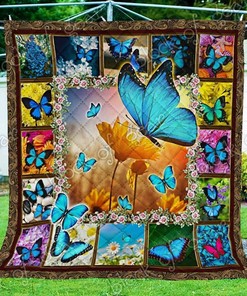 Personalized Colorful Butterfly Quilt Bedding Set - Great for Bedroom Decor and Family Gifts