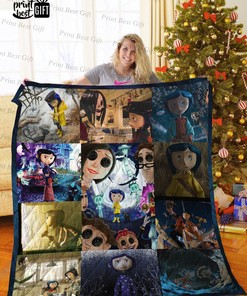 Personalized Coraline Poster Quilt Bedding Set Blanket with Name or Quote for Home Decor and Gifts for Family