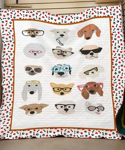 Personalized Corgi Glasses with Glasses Quilt Bedding Set - Great Gifts for Family