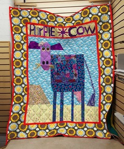 Personalized Cow Quilt Bedding Set for Bedroom Decor, Great Gifts for Family