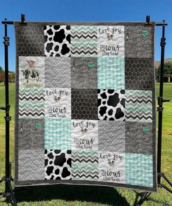 Personalized Cow Quilt Bedding Set with Moo, Perfect for Bedroom Decor and Family Gifts