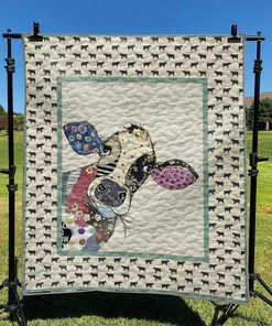 Personalized Cow Quilt Blanket Bedding Set, Ideal for Home Decoration and Family Gifts
