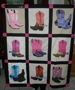Personalized Cowgirl Boots Quilt Bedding Set - Suitable for Home Decoration and Picnic