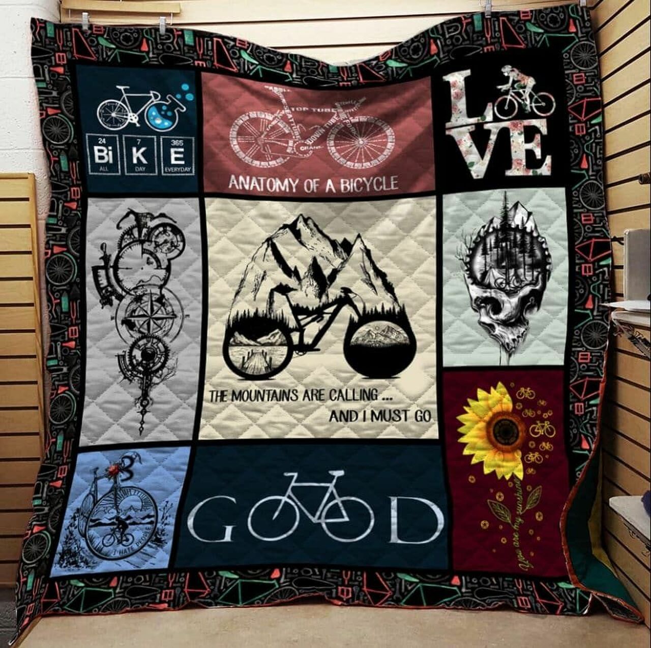 Personalized Cycling Quilt Blanket Bedding Set for Home Decoration and Family Gifts