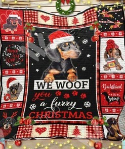 Personalized Dachshund Dog Christmas Quilt Bedding Set for Home Decor